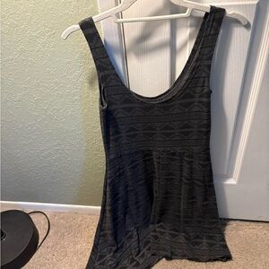 Women's Black and grey geometric print tank top dress